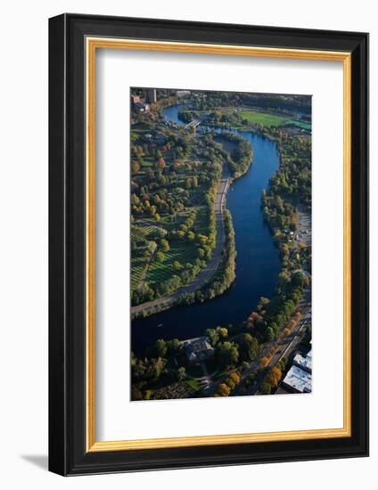 Sunrise Aerials of Charles River, Cambridge, Boston and New England-Joseph Sohm-Framed Photographic Print