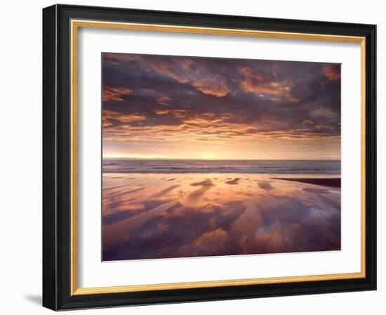 Sunrise, Alnmouth Beach, Alnmouth, Alnwick, Northumberland, England, United Kingdom, Europe-Lee Frost-Framed Photographic Print