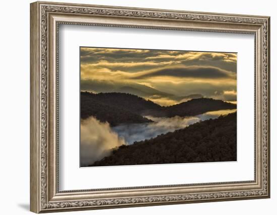 Sunrise and Mountain Mist, North Carolina-Adam Jones-Framed Photographic Print