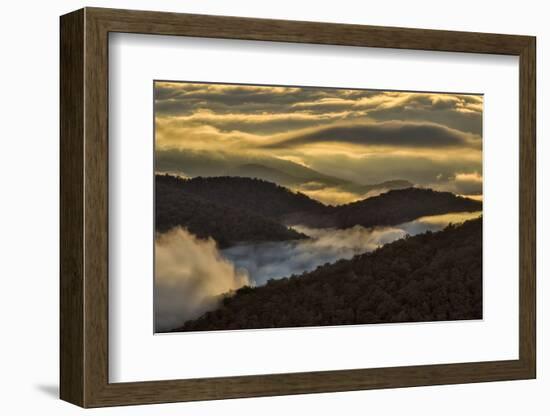 Sunrise and Mountain Mist, North Carolina-Adam Jones-Framed Photographic Print