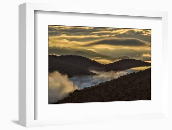 Sunrise and Mountain Mist, North Carolina-Adam Jones-Framed Photographic Print