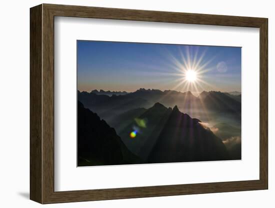 Sunrise and Sunrays About the Karwendel with Eastern Karwendel Point-Rolf Roeckl-Framed Photographic Print