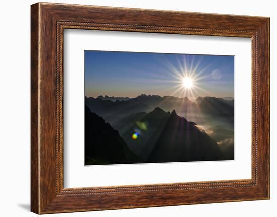 Sunrise and Sunrays About the Karwendel with Eastern Karwendel Point-Rolf Roeckl-Framed Photographic Print