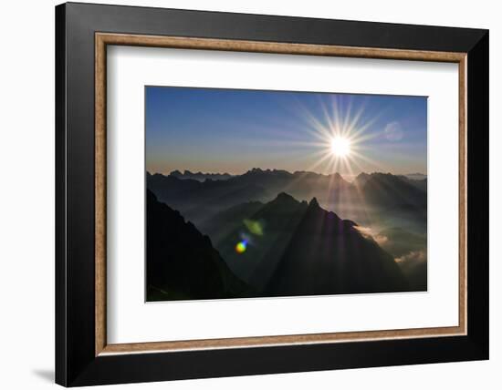 Sunrise and Sunrays About the Karwendel with Eastern Karwendel Point-Rolf Roeckl-Framed Photographic Print