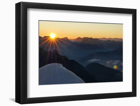 Sunrise and Sunrays About the Karwendel-Rolf Roeckl-Framed Photographic Print