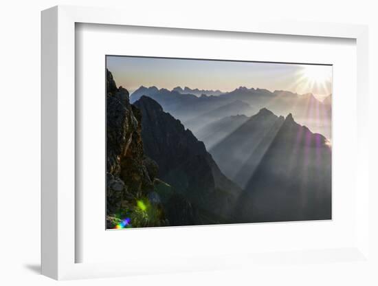 Sunrise and Sunrays About the Karwendel-Rolf Roeckl-Framed Photographic Print