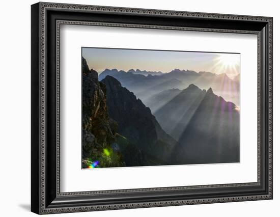 Sunrise and Sunrays About the Karwendel-Rolf Roeckl-Framed Photographic Print