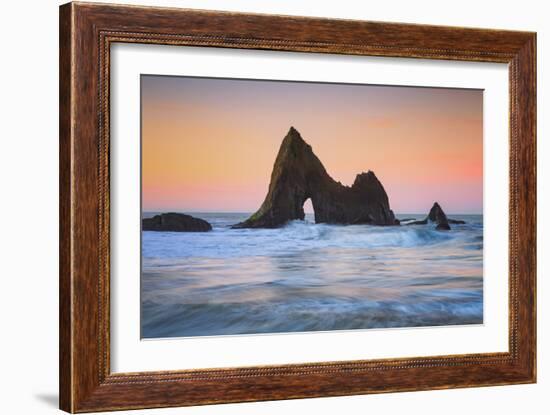 Sunrise Arch at Martin's Beach, Half Moon Bay, California Coast-Vincent James-Framed Photographic Print