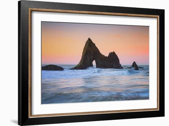 Sunrise Arch at Martin's Beach, Half Moon Bay, California Coast-Vincent James-Framed Photographic Print