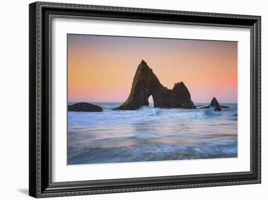 Sunrise Arch at Martin's Beach, Half Moon Bay, California Coast-Vincent James-Framed Photographic Print