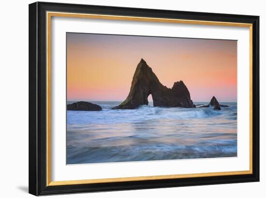 Sunrise Arch at Martin's Beach, Half Moon Bay, California Coast-Vincent James-Framed Photographic Print