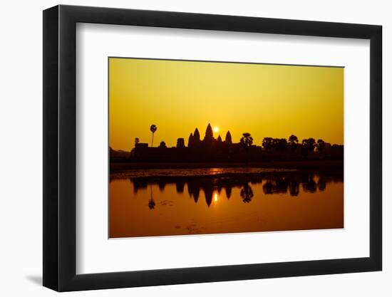 Sunrise at Angkor Wat, UNESCO World Heritage Site, Siem Reap, Cambodia, Indochina, Southeast Asia,-Julian Bound-Framed Photographic Print