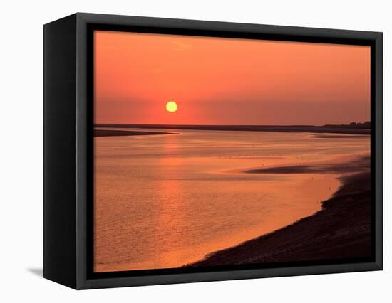 Sunrise at bay of Mont Saint-Michel, Brittany, France-null-Framed Premier Image Canvas