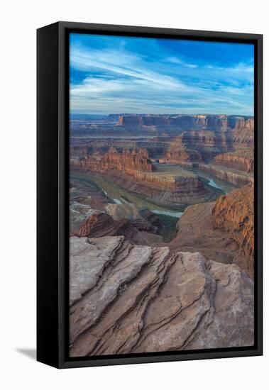 Sunrise at Dead Horse Point SP, Colorado River, and Canyonlands NP-Howie Garber-Framed Premier Image Canvas