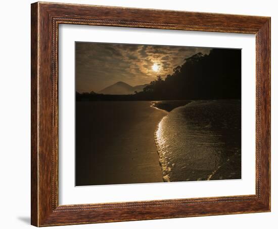 Sunrise at Dura Beach in Ubatuba, Brazil-Alex Saberi-Framed Photographic Print