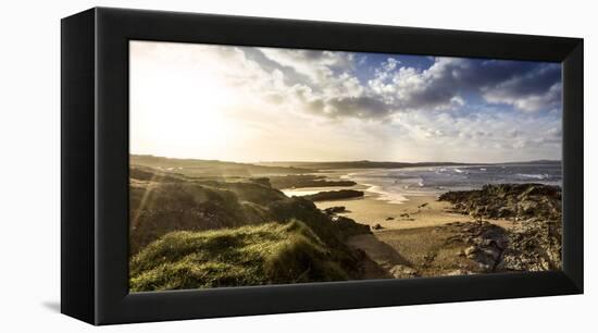 Sunrise at Gwithian Beach, Cornwall, England, United Kingdom-Mark Chivers-Framed Premier Image Canvas