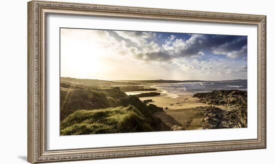 Sunrise at Gwithian Beach, Cornwall, England, United Kingdom-Mark Chivers-Framed Photographic Print