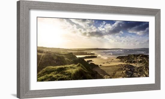 Sunrise at Gwithian Beach, Cornwall, England, United Kingdom-Mark Chivers-Framed Photographic Print