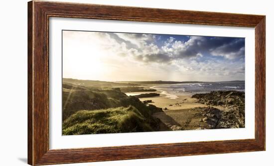 Sunrise at Gwithian Beach, Cornwall, England, United Kingdom-Mark Chivers-Framed Photographic Print