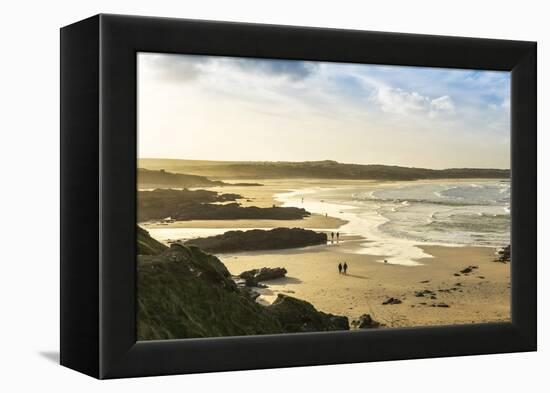 Sunrise at Gwithian Beach, Cornwall, England, United Kingdom-Mark Chivers-Framed Premier Image Canvas