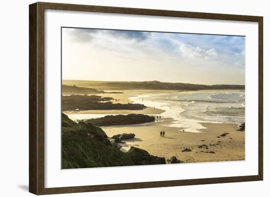 Sunrise at Gwithian Beach, Cornwall, England, United Kingdom-Mark Chivers-Framed Photographic Print