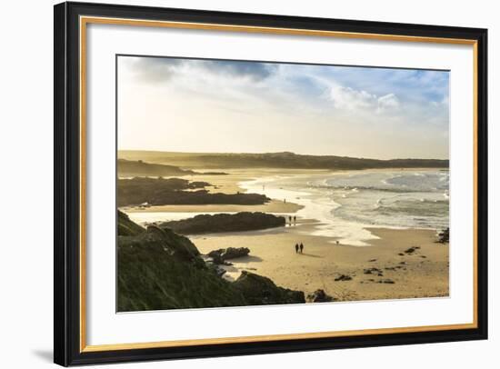 Sunrise at Gwithian Beach, Cornwall, England, United Kingdom-Mark Chivers-Framed Photographic Print