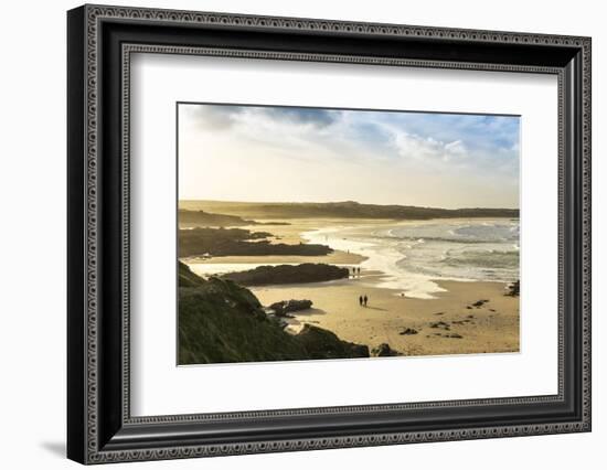 Sunrise at Gwithian Beach, Cornwall, England, United Kingdom-Mark Chivers-Framed Photographic Print