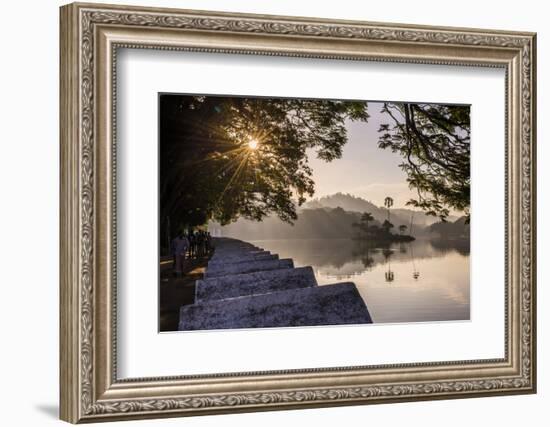 Sunrise at Kandy Lake and the Island Which Houses the Royal Summer House-Matthew Williams-Ellis-Framed Photographic Print