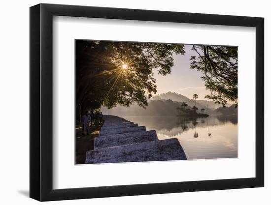 Sunrise at Kandy Lake and the Island Which Houses the Royal Summer House-Matthew Williams-Ellis-Framed Photographic Print