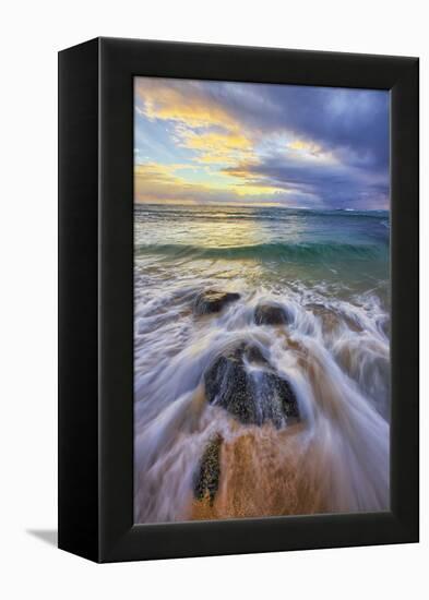 Sunrise at Kapa'a Beach, Kauai Hawaii-Vincent James-Framed Premier Image Canvas