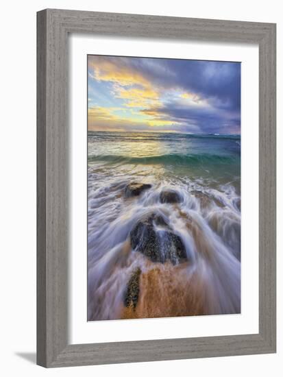 Sunrise at Kapa'a Beach, Kauai Hawaii-Vincent James-Framed Photographic Print