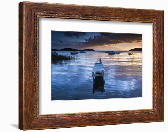 Sunrise at Lake Titicaca, Challapampa, Isla Del Sol (Island of the Sun), Bolivia, South America-Matthew Williams-Ellis-Framed Photographic Print