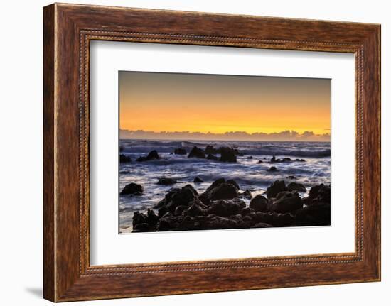 Sunrise at Laupahoehoe Beach Park, Hamakua Coast, Big Island, Hawaii-Stuart Westmorland-Framed Photographic Print