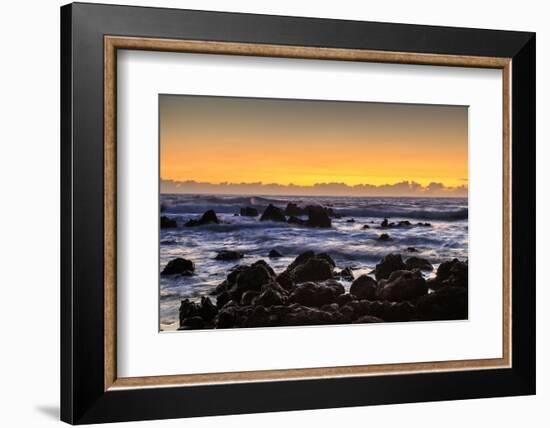 Sunrise at Laupahoehoe Beach Park, Hamakua Coast, Big Island, Hawaii-Stuart Westmorland-Framed Photographic Print
