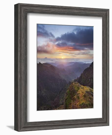 Sunrise at Miradouro Ninho Da Manta, Arieiro, Madeira, Portugal-Rainer Mirau-Framed Photographic Print