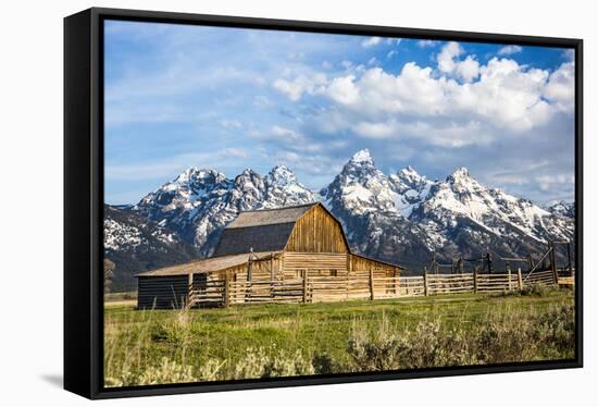 Sunrise At Mormon Row In Grand Teton National Park-Liam Doran-Framed Stretched Canvas