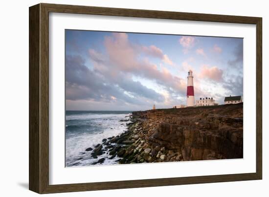 Sunrise at Portland Bill Lighthouse, Dorset England UK-Tracey Whitefoot-Framed Photographic Print