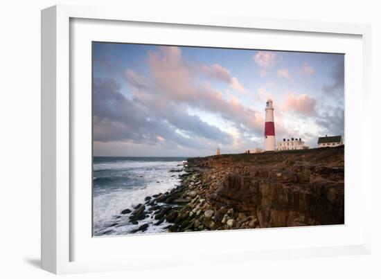 Sunrise at Portland Bill Lighthouse, Dorset England UK-Tracey Whitefoot-Framed Photographic Print