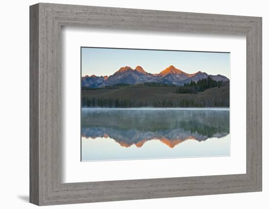 Sunrise at Sawtooth Mts, Little Redfish Lake, Stanley, Idaho-Michel Hersen-Framed Photographic Print