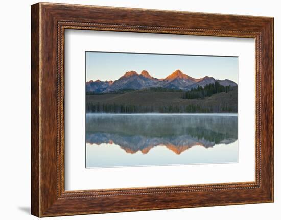 Sunrise at Sawtooth Mts, Little Redfish Lake, Stanley, Idaho-Michel Hersen-Framed Photographic Print