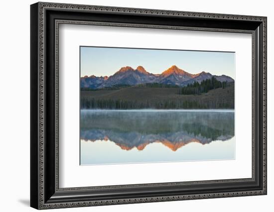 Sunrise at Sawtooth Mts, Little Redfish Lake, Stanley, Idaho-Michel Hersen-Framed Photographic Print