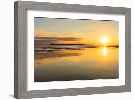 Sunrise at Seacliff Beach, East Lothian, Scotland, United Kingdom, Europe-Karen Deakin-Framed Photographic Print