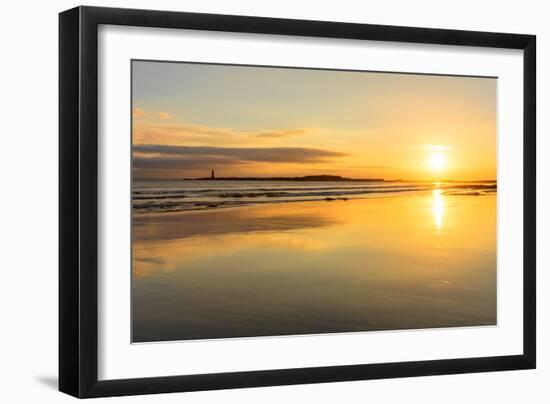 Sunrise at Seacliff Beach, East Lothian, Scotland, United Kingdom, Europe-Karen Deakin-Framed Photographic Print