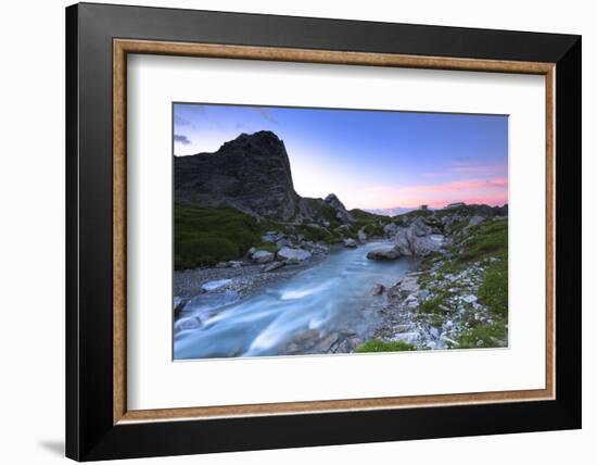 Sunrise at Segnes Hutte, Unterer Segnesboden, Flims, District of Imboden, Switzerland-Francesco Bergamaschi-Framed Photographic Print