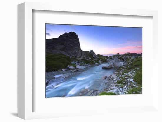 Sunrise at Segnes Hutte, Unterer Segnesboden, Flims, District of Imboden, Switzerland-Francesco Bergamaschi-Framed Photographic Print