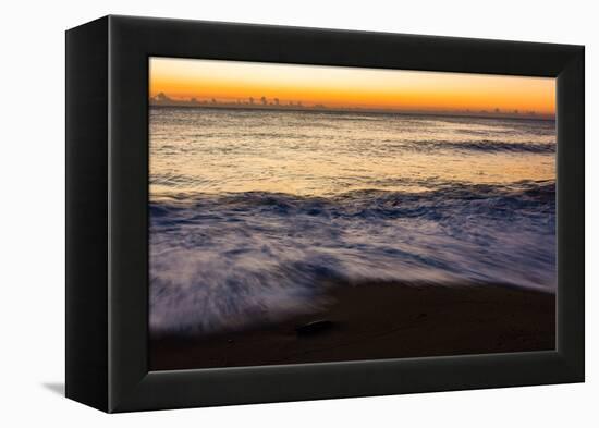 Sunrise at Shelly Beach, Caloundra, Sunshine Coast, Queensland, Australia-Mark A Johnson-Framed Premier Image Canvas