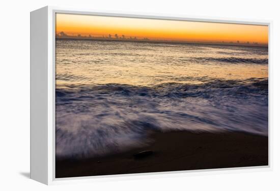 Sunrise at Shelly Beach, Caloundra, Sunshine Coast, Queensland, Australia-Mark A Johnson-Framed Premier Image Canvas