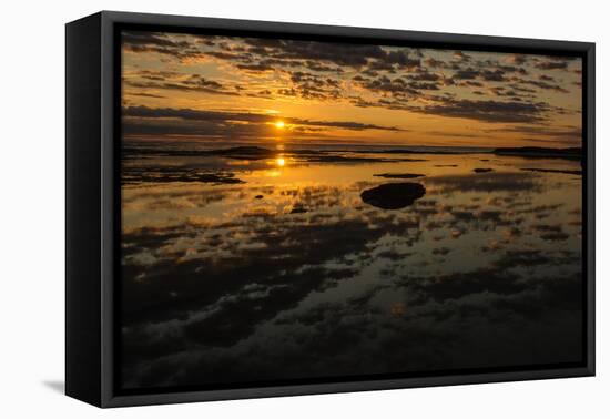 Sunrise at Shelly Beach, Caloundra, Sunshine Coast, Queensland, Australia-Mark A Johnson-Framed Premier Image Canvas