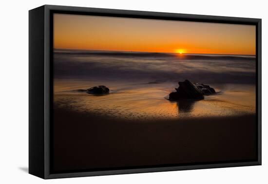 Sunrise at Shelly Beach, Caloundra, Sunshine Coast, Queensland, Australia-Mark A Johnson-Framed Premier Image Canvas