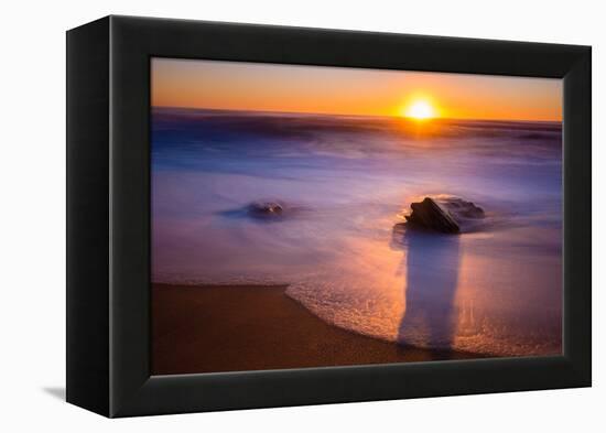 Sunrise at Shelly Beach, Caloundra, Sunshine Coast, Queensland, Australia-Mark A Johnson-Framed Premier Image Canvas